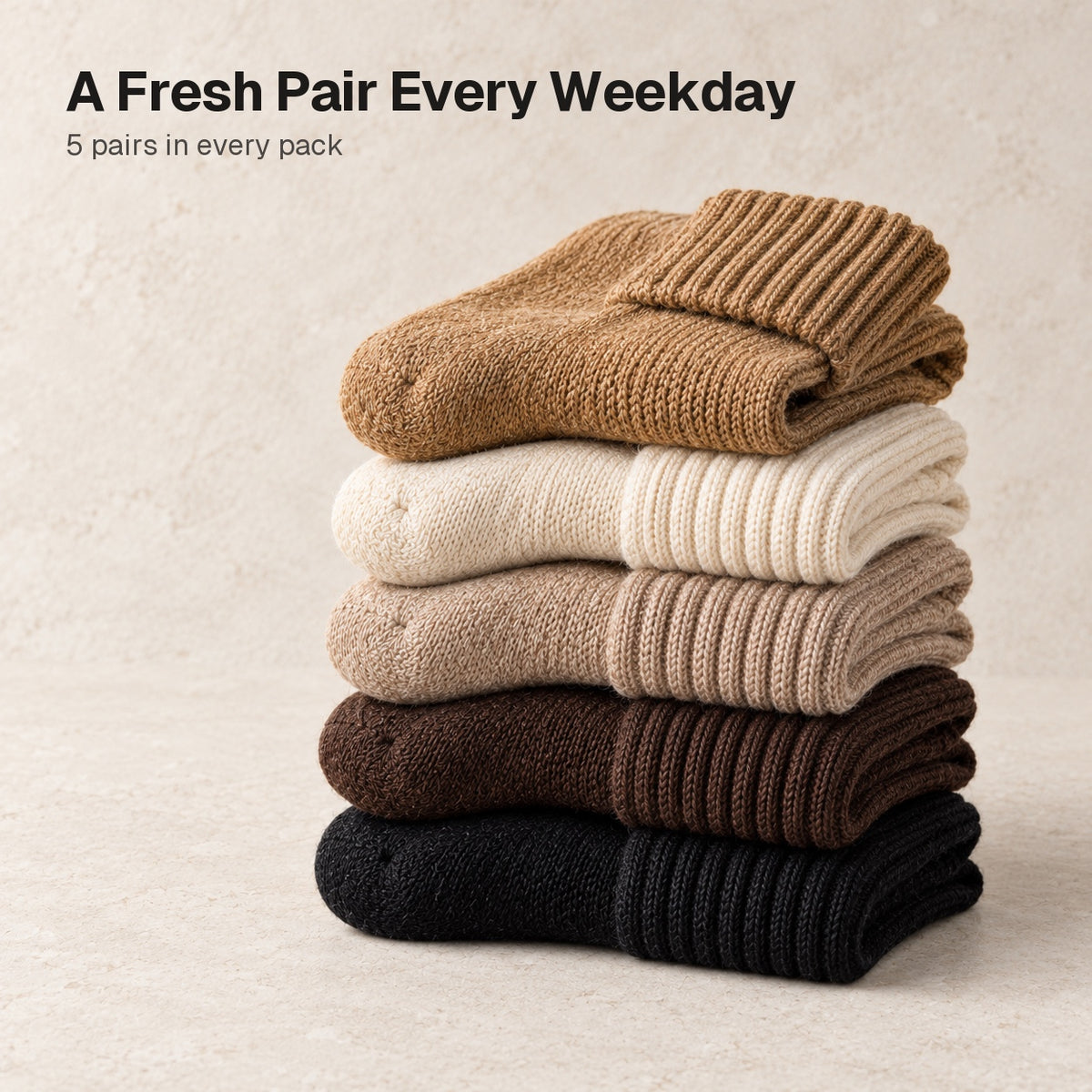 Fall Cozy Knit Mid-Calf Socks (5 Pairs)